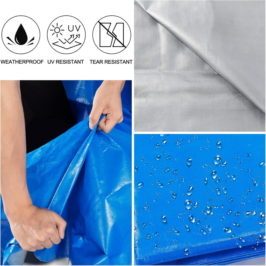 16 Mil Blue Poly Tarpaulin with Metal Grommets F957