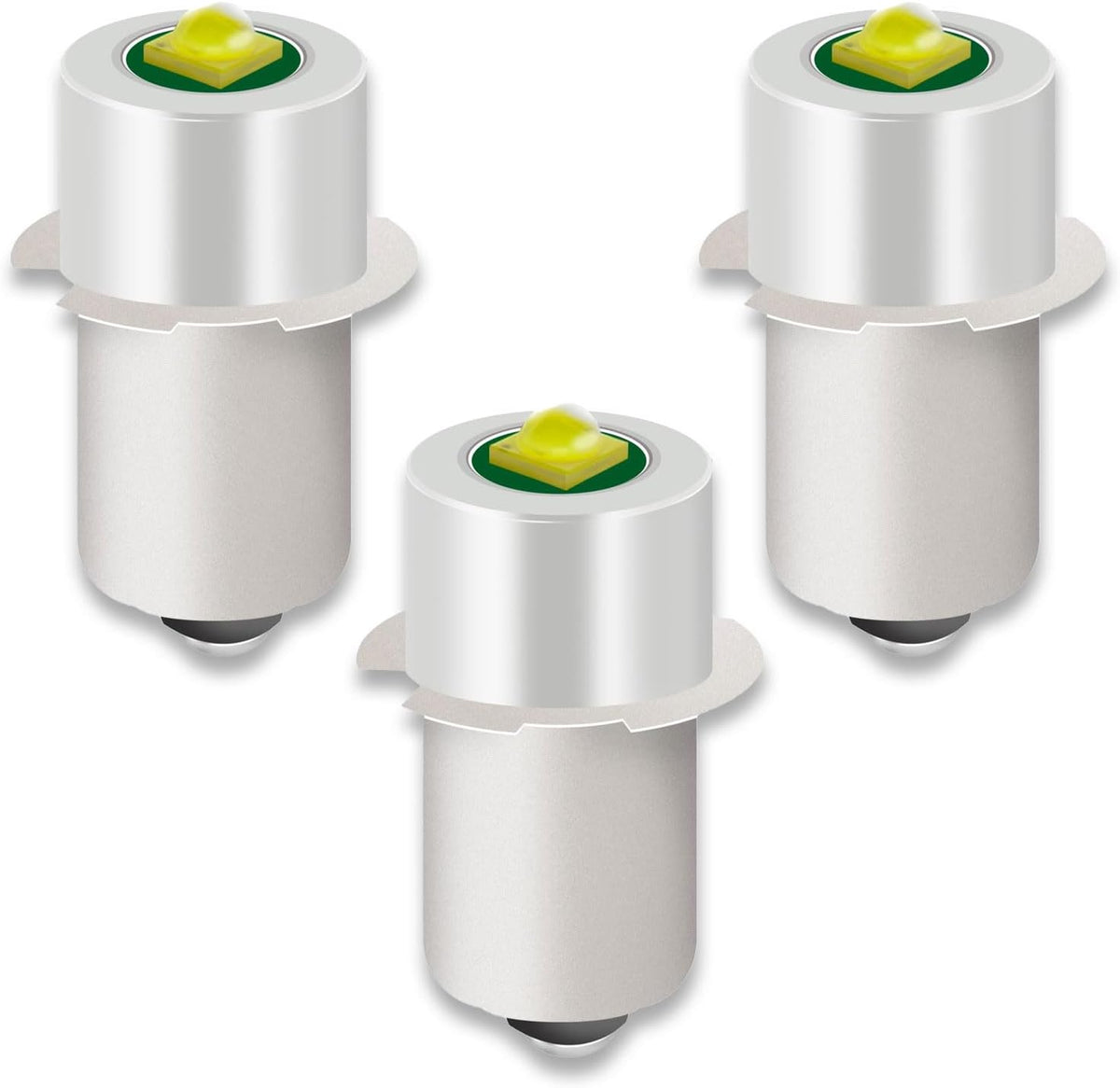 3 Pack White LED Flashlight Bulb P13.5S PR2 3W 3V 4.5V 6V Replacement Set T8363