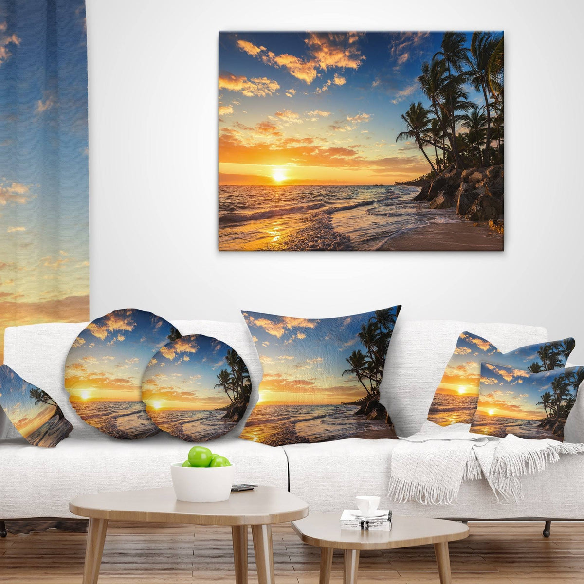 Tropical Island Beach Canvas 40 in. Wide x 20 in. High V873855