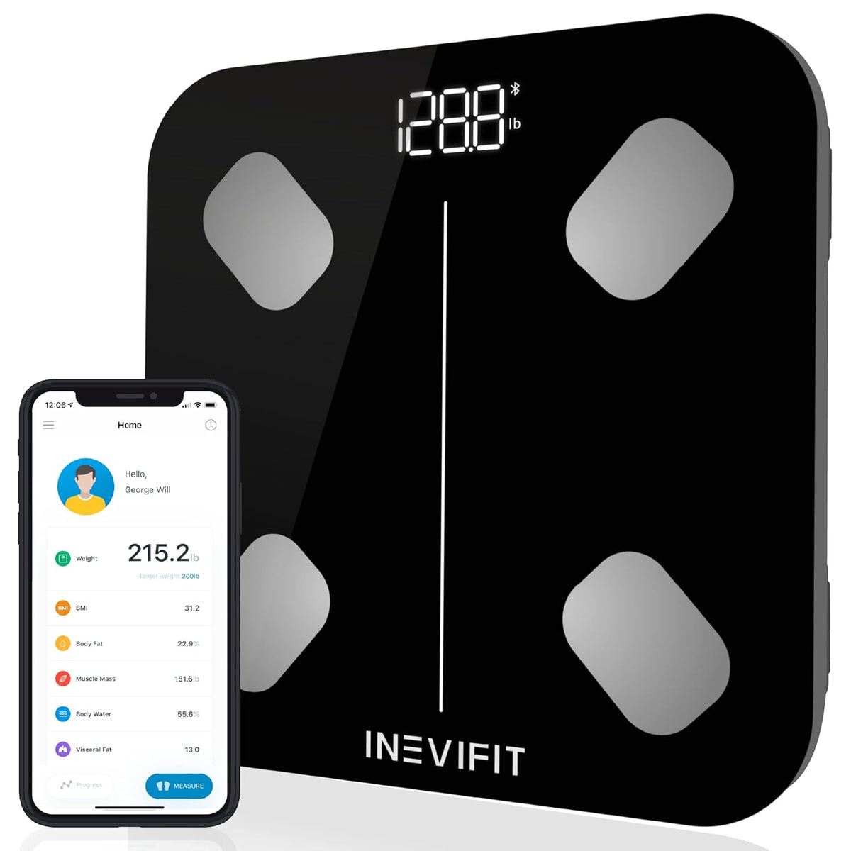 Black Smart Body Fat Scale Pack of 2 I2508