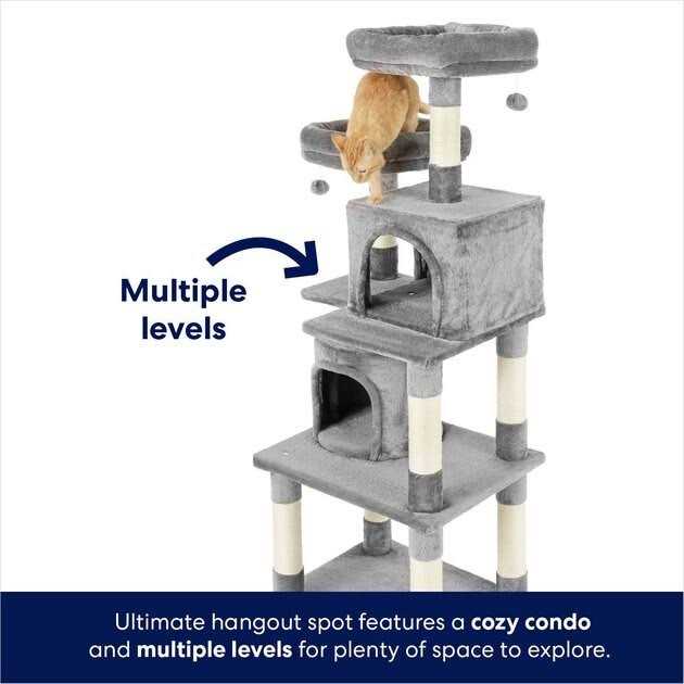61-in Faux Fur Cat Tree Condo Y290