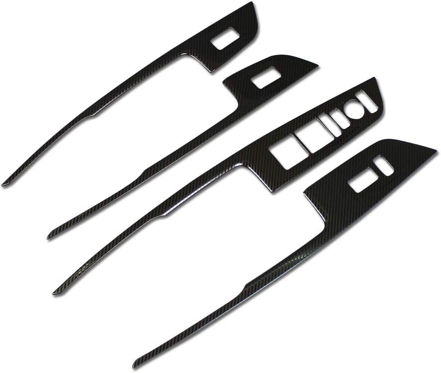 Carbon Fiber Black Interior Window Switch Console Panel Trims E326476