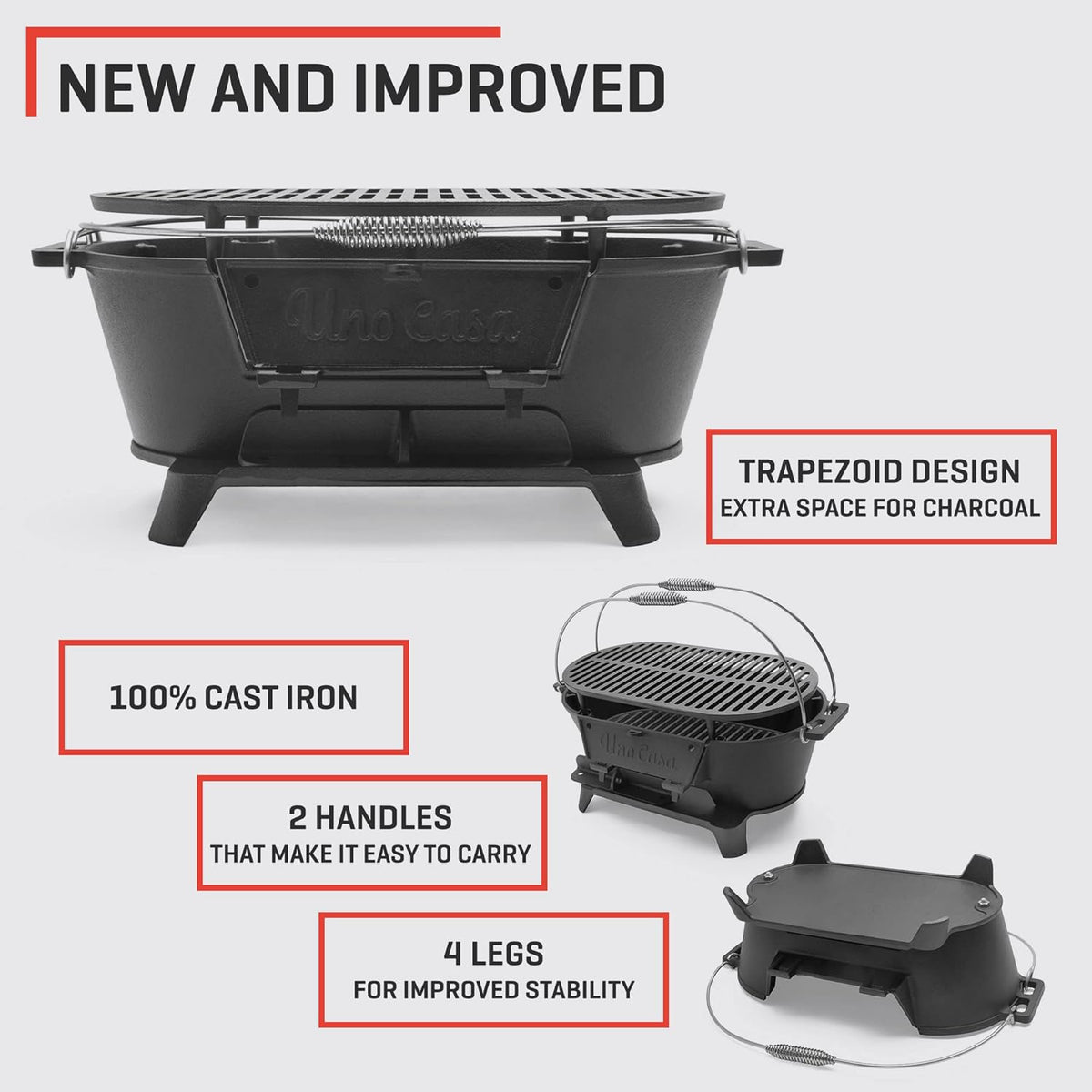 Pre-Seasoned Small Charcoal Grill with Waterproof Cover Y1000