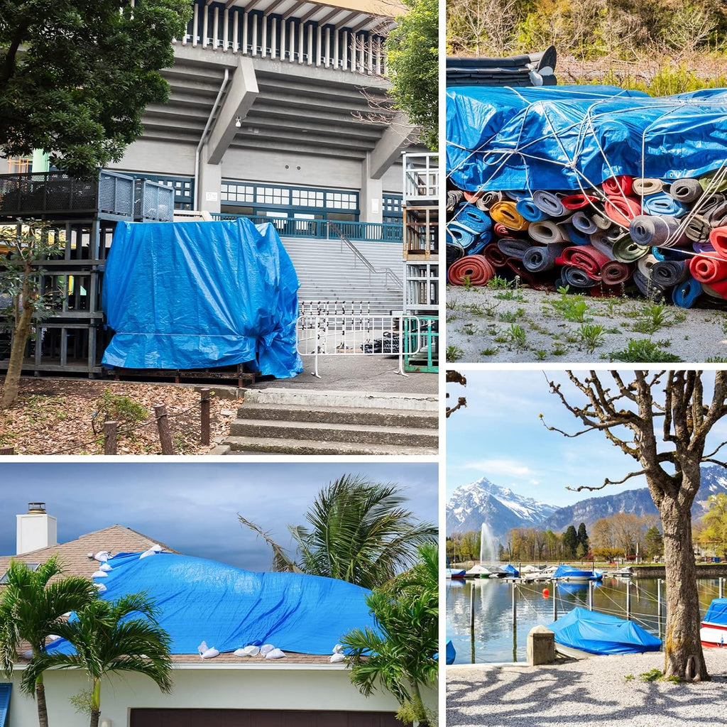 16 Mil Blue Poly Tarpaulin with Metal Grommets F957