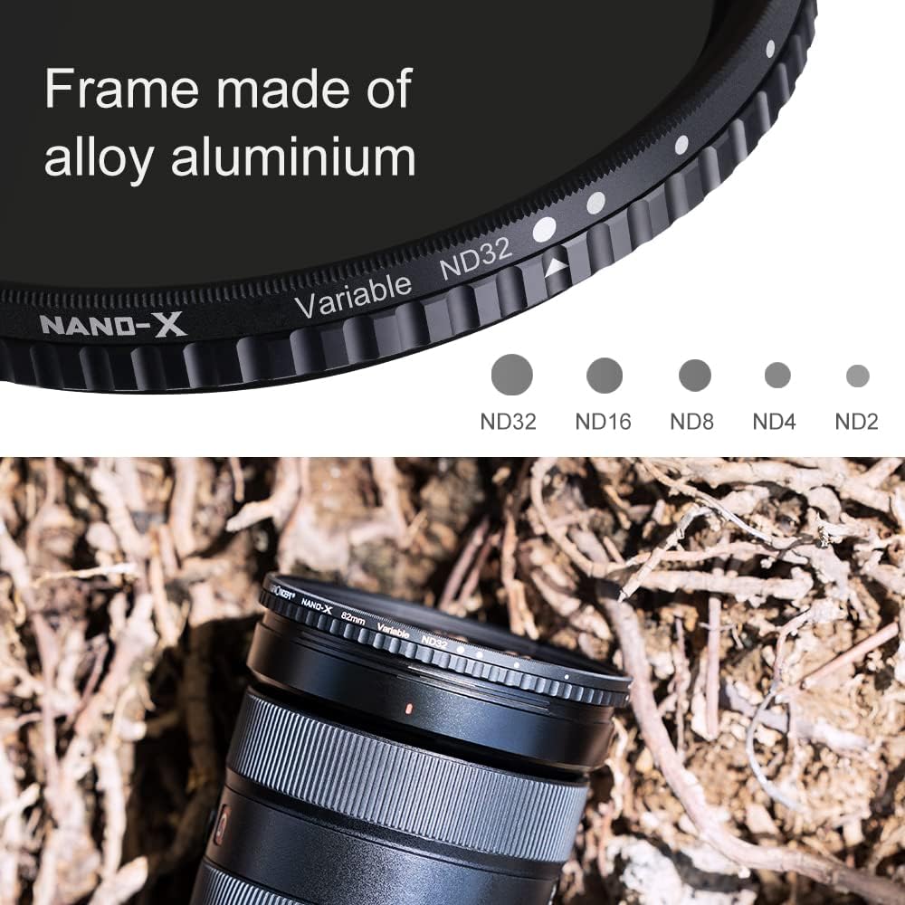 62mm Variable ND Filter ND2-ND32 with Multi-Layer Coatings Pack of 2 L62733