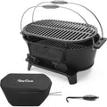 Pre-Seasoned Small Charcoal Grill with Waterproof Cover Y1000