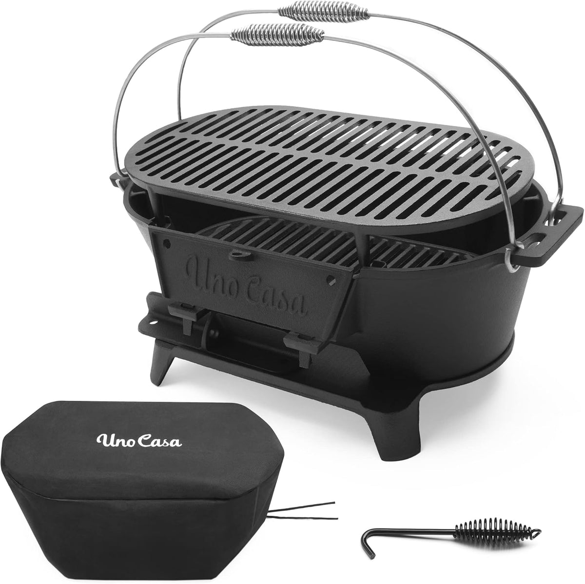 Pre-Seasoned Small Charcoal Grill with Waterproof Cover Y1000