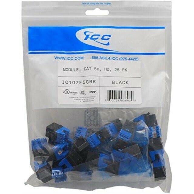 Cat 5E Module 25 pk Black N702