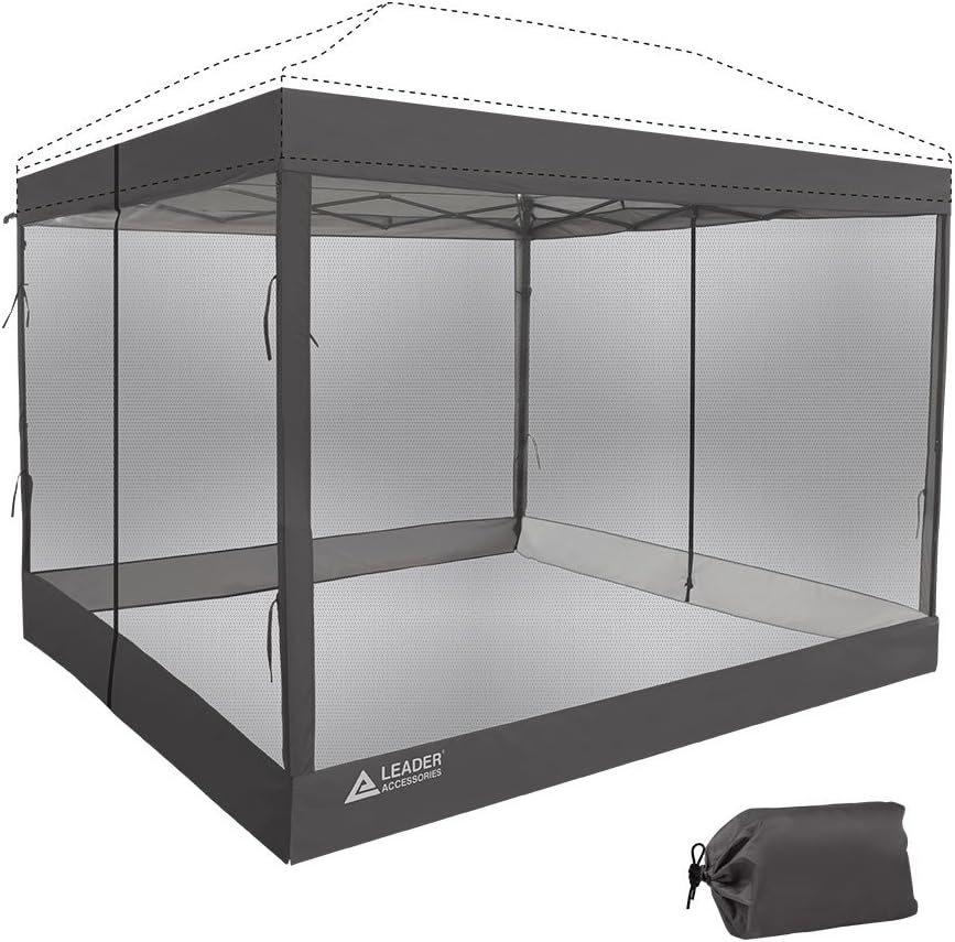 Grey Mesh Zippered Wall Panels for 10' x 10' Canopy, Pack of 2 R541515