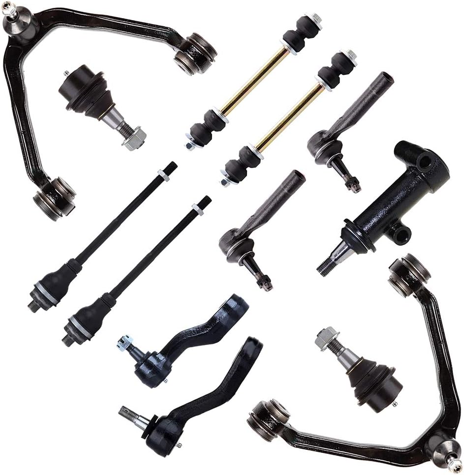 13pc Front Suspension Kit Control Arm Ball Joint Tie Rod End G110
