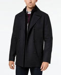 Gray Double Breasted Wool Peacoat M8659