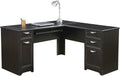 L-Shaped Desk, 30H x 58 3/4W x 18 3/4D, Espresso E2958