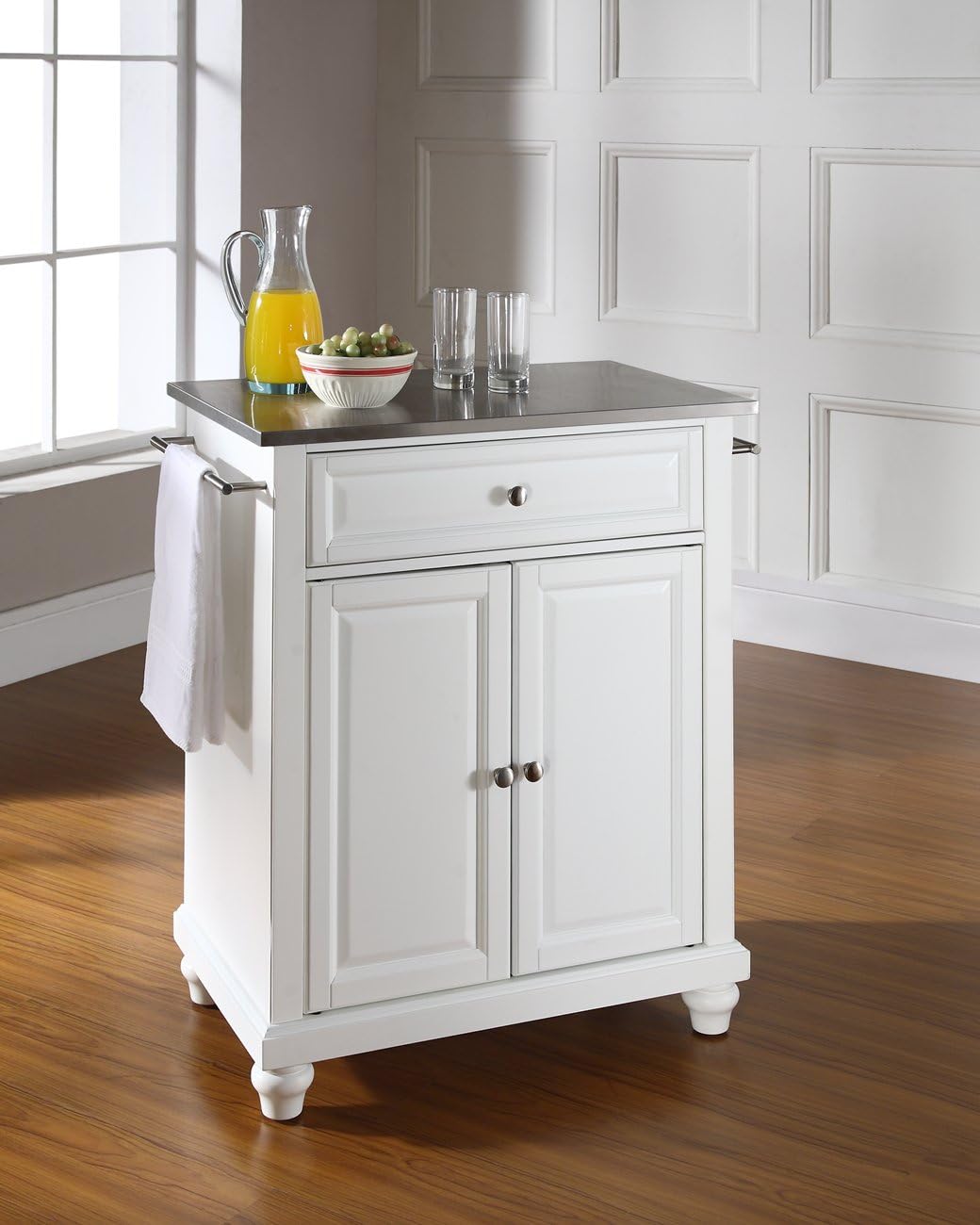 Compact Kitchen Island with Gray Granite Top S4321