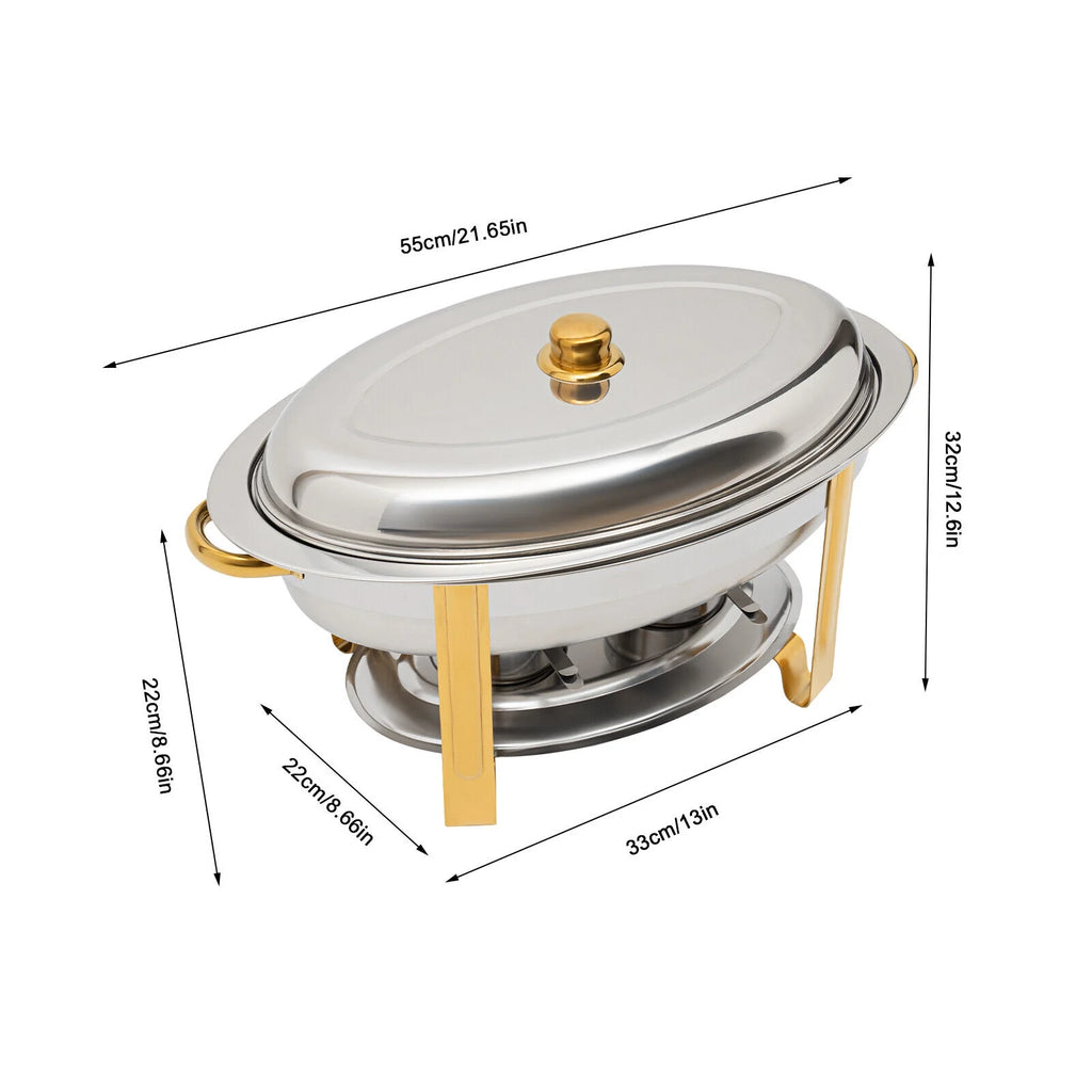 5.5L Stainless Steel Oval Chafing Dish with Lid X209319