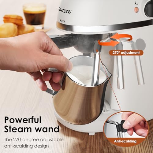 Black 3.5 Bar Espresso Cappuccino Machine with Milk Frother, 800W N71294
