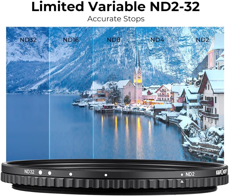 62mm Variable ND Filter ND2-ND32 with Multi-Layer Coatings Pack of 2 L62733