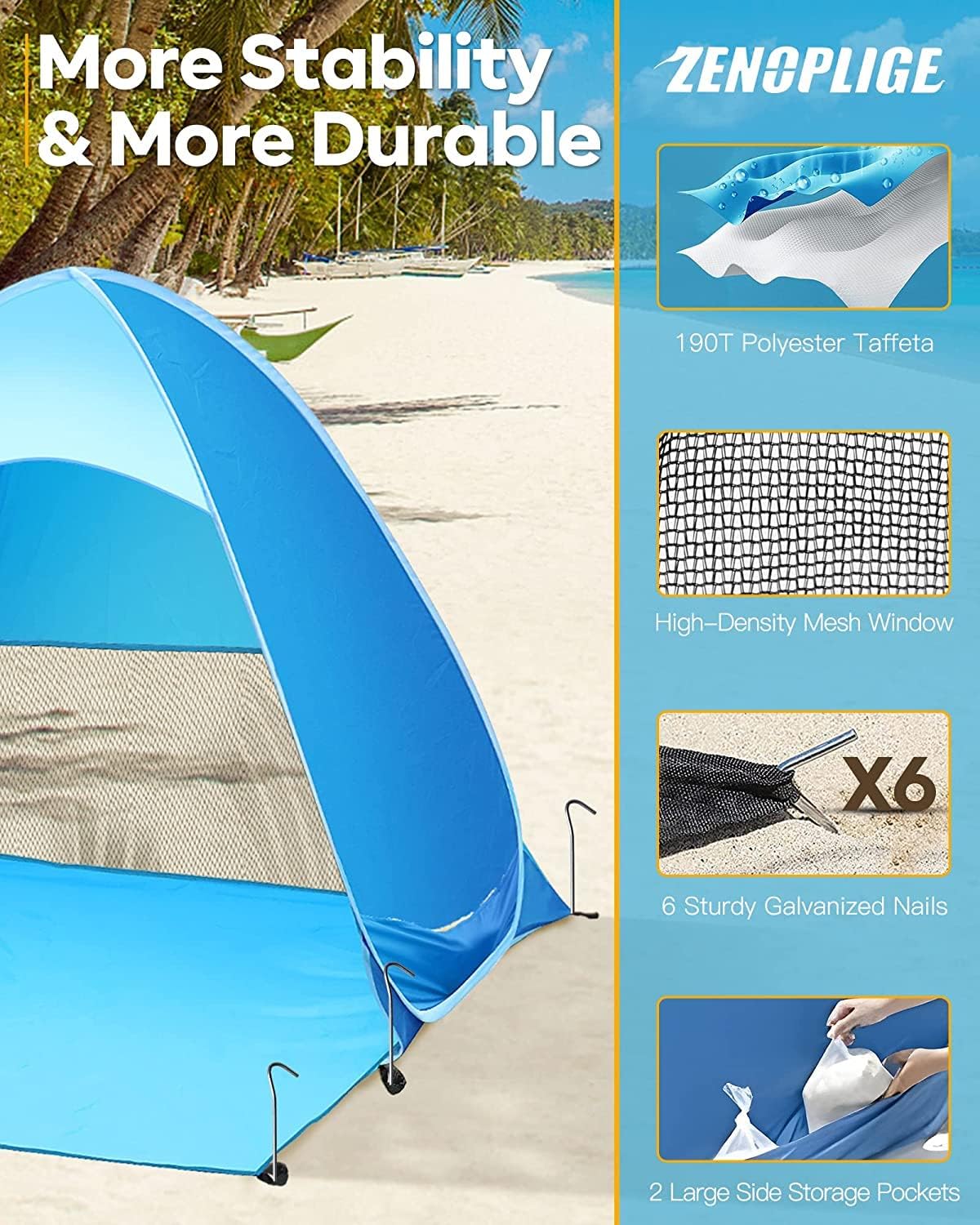Pop Up Beach Tent, UPF 50+, Waterproof, with Carry Bag D28161