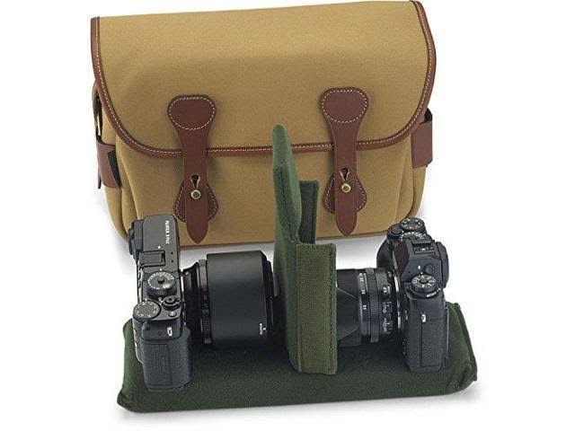Khaki Canvas Tan Leather Shoulder Bag L3609