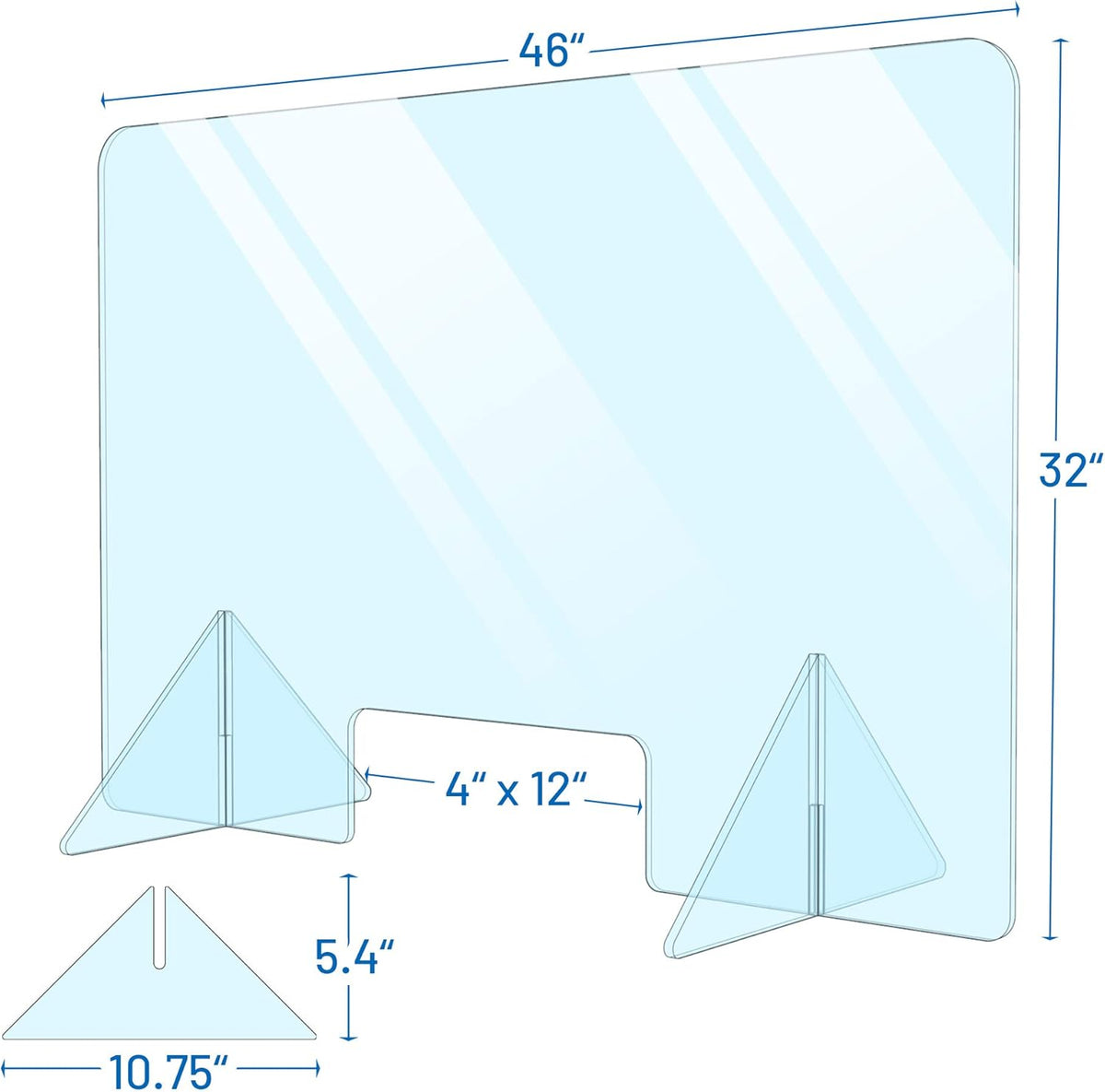 Plexiglass Sneeze Guard Shield for Counter W48131