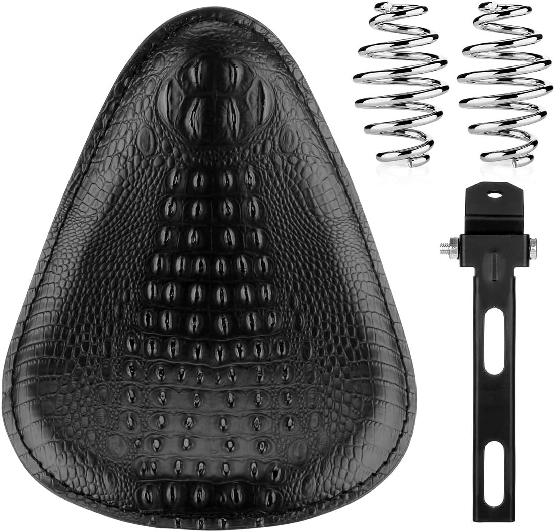 Leather Motorcycle Solo Seat Springs Mounting Bracket Kit Black with Seat Base J36974