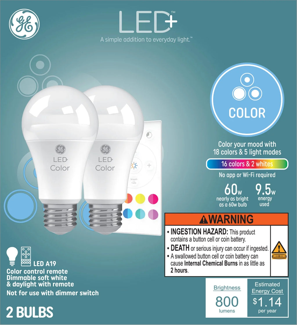 60 Watt A19 LED Light Bulbs, 2pk C51006