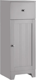 Small Grey Bathroom Floor Storage Cabinet with 1 Drawer and Adjustable Shelf Z308
