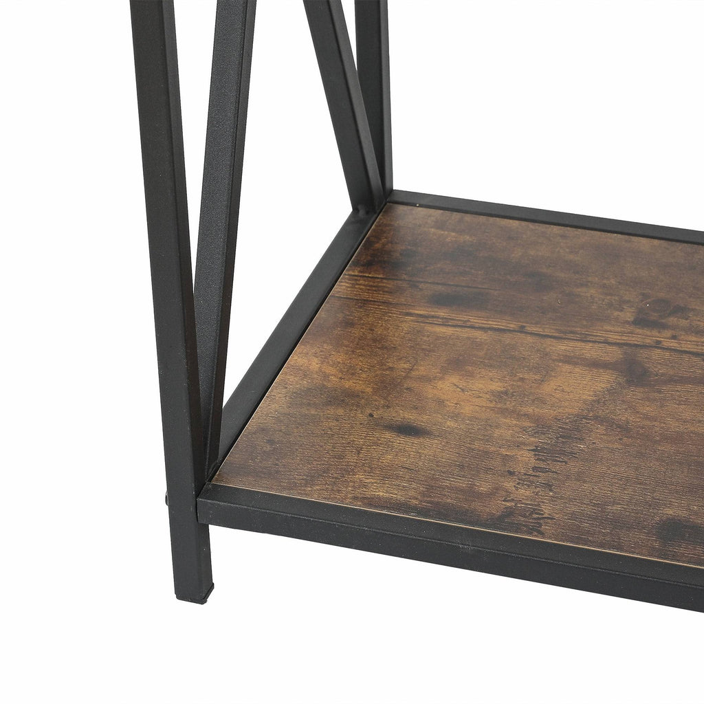 Walnut Wood Finish Metal Bookcase Q286871