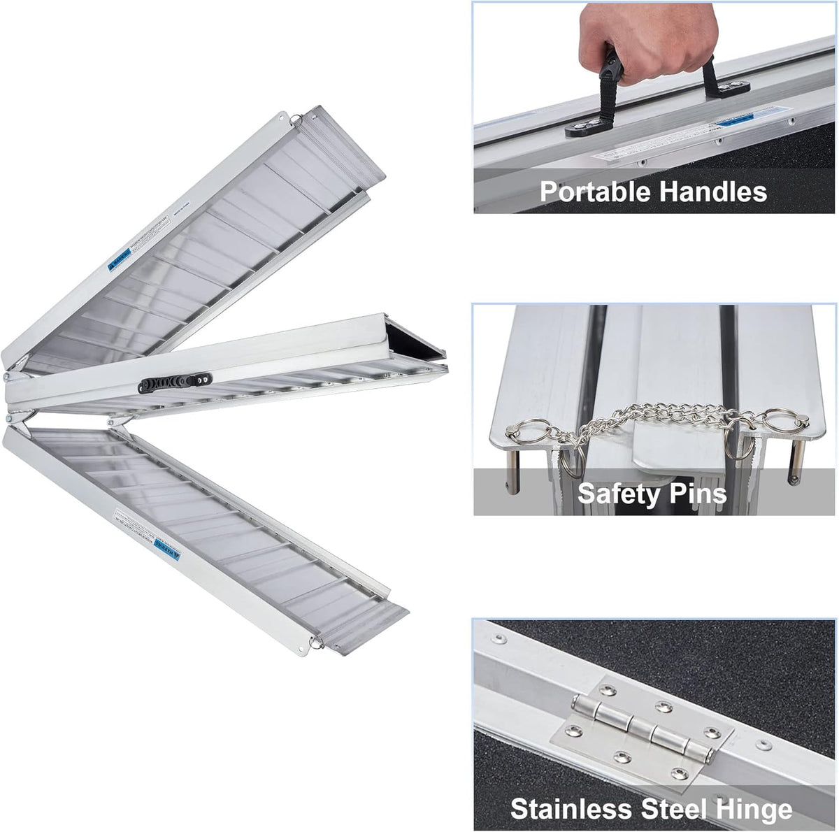 6FT Portable Aluminum Non-Skid Wheelchair Ramp F334
