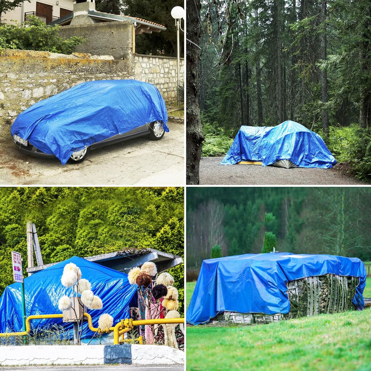 16 Mil Blue Poly Tarpaulin with Metal Grommets F957