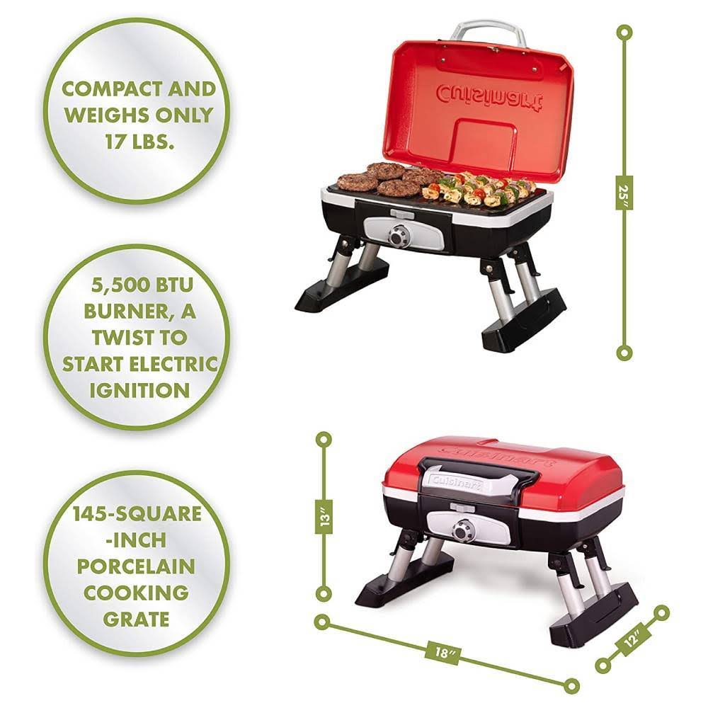 Portable Tabletop Gas Grill Red R367