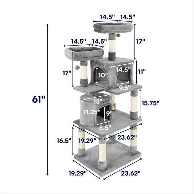 61-in Faux Fur Cat Tree Condo Y290