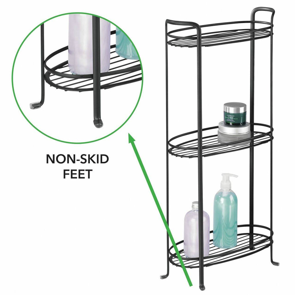 3 Tier Metal Bathroom Shelving Unit with 3 Basket Bins L1191