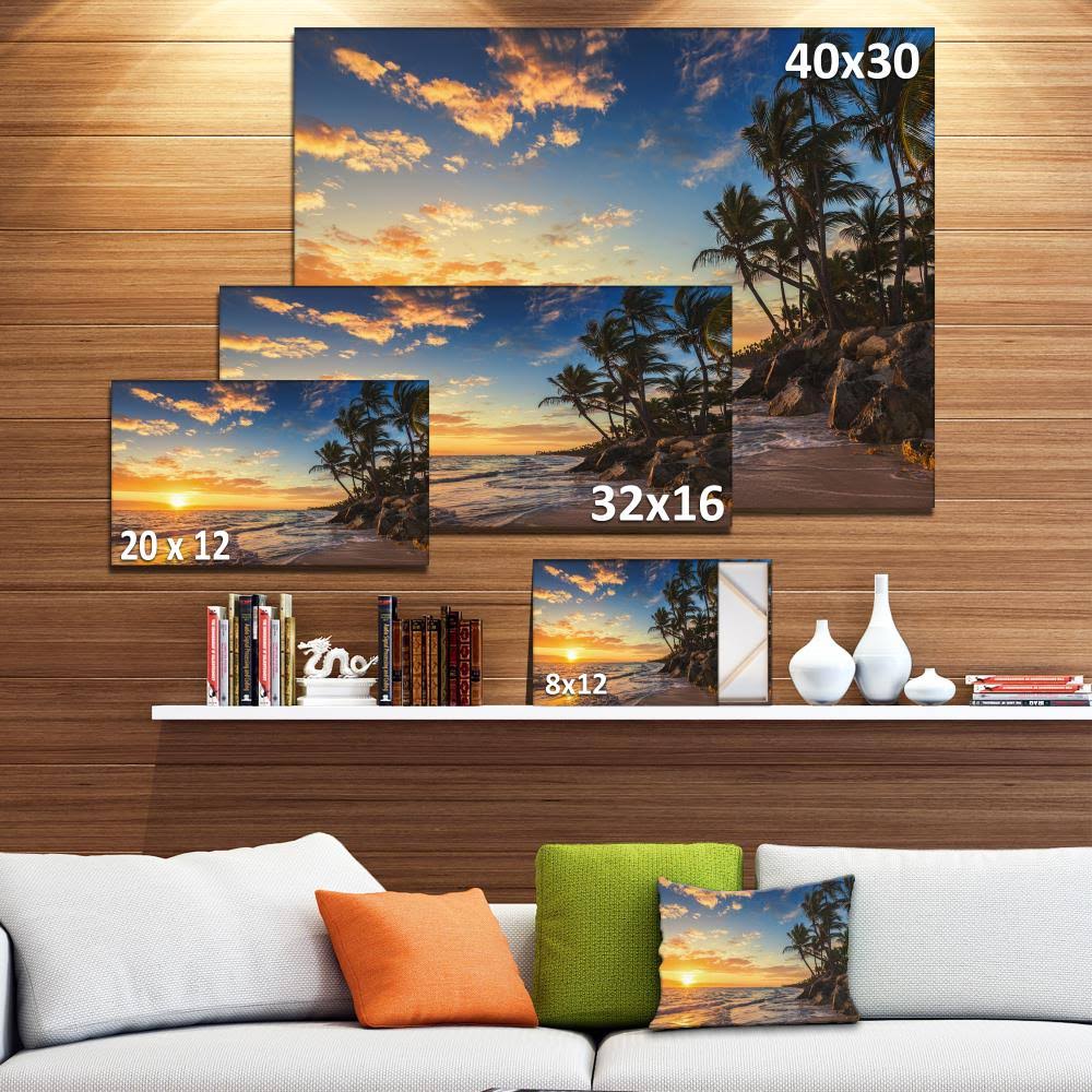 Tropical Island Beach Canvas 40 in. Wide x 20 in. High V873855