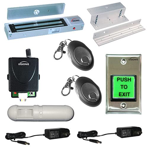 One Door Access Control Electromagnetic Lock Kit with Wireless Receiver Remote and PIR Kit W67721