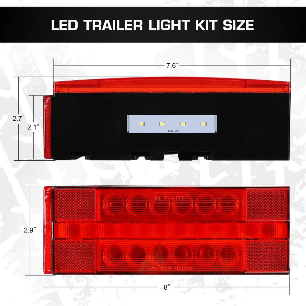 Submersible LED Trailer Light Kit, Waterproof Tail Lights H486032