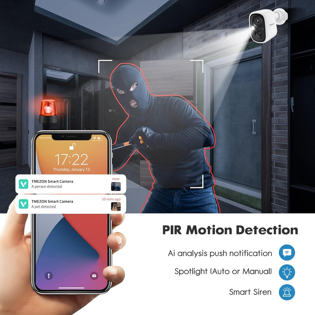 Wireless Battery Powered 1080p Security Camera X996
