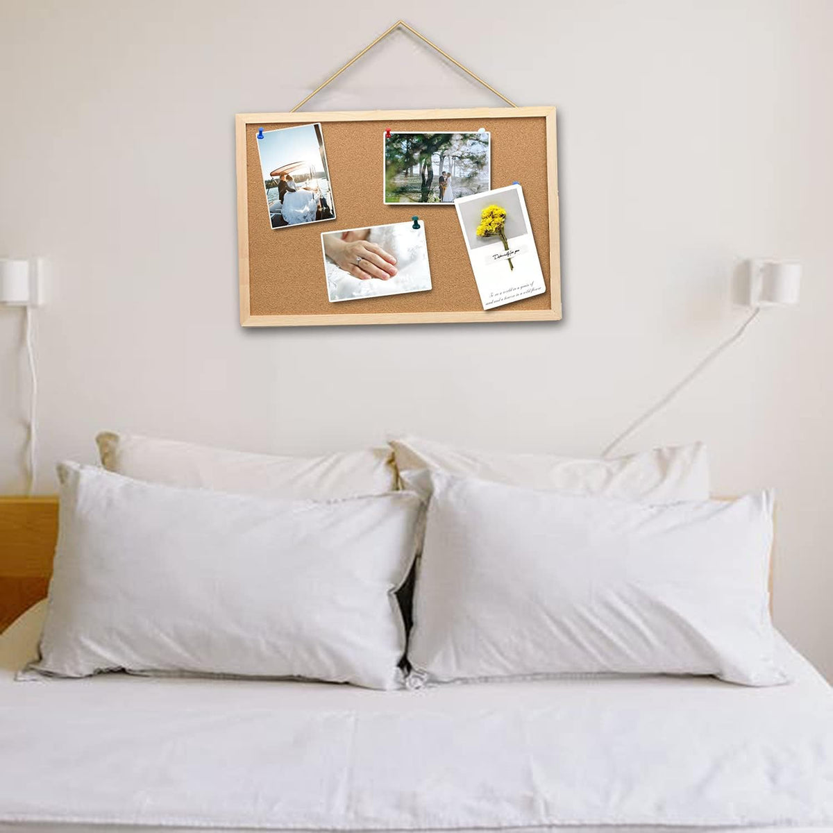 2Pack 16x11Inch Cork Boards with Natural Wooden Frame P395872