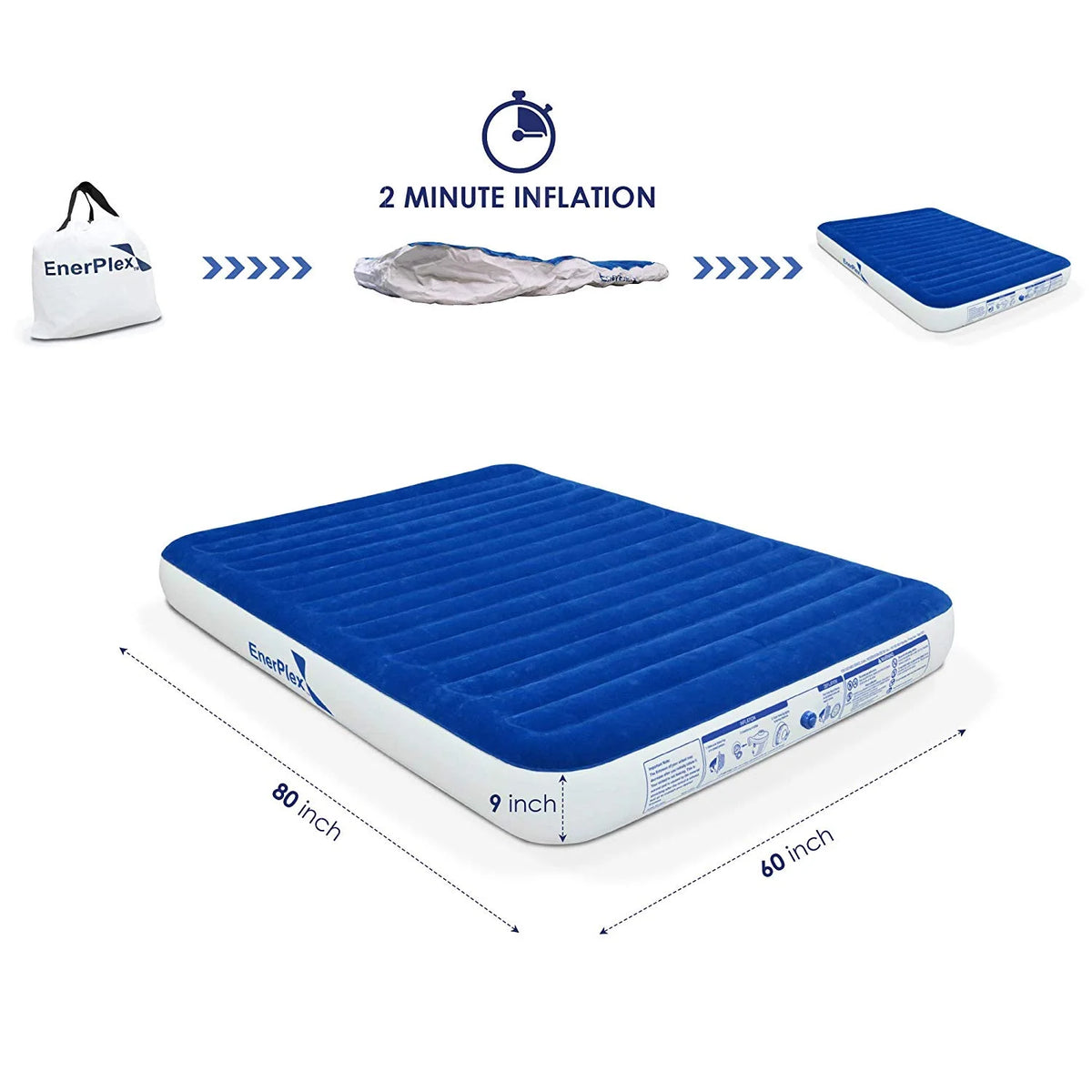 9 Inch Queen Camping Air Mattress with Pump B2005