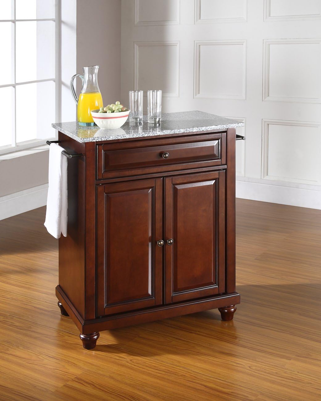 Compact Kitchen Island with Gray Granite Top S4321