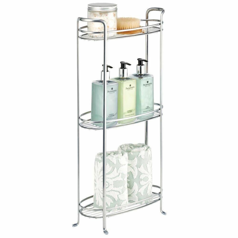 3 Tier Metal Bathroom Shelving Unit with 3 Basket Bins L1191