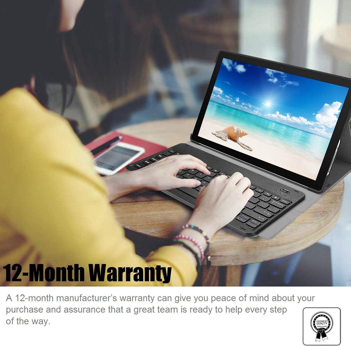 Backlit Keyboard Case with Detachable Wireless Keyboard for 12.3 Inch Tablet A870225