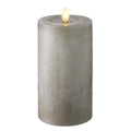 7 Chalky Light Grey Wax LED Pillar Candle with Timer M96903