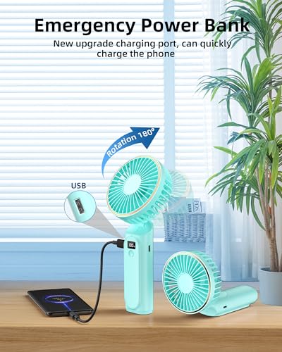 Portable Handheld Fan, 4000mAh, 180° Adjustable, 6 Speed, Foldable G681
