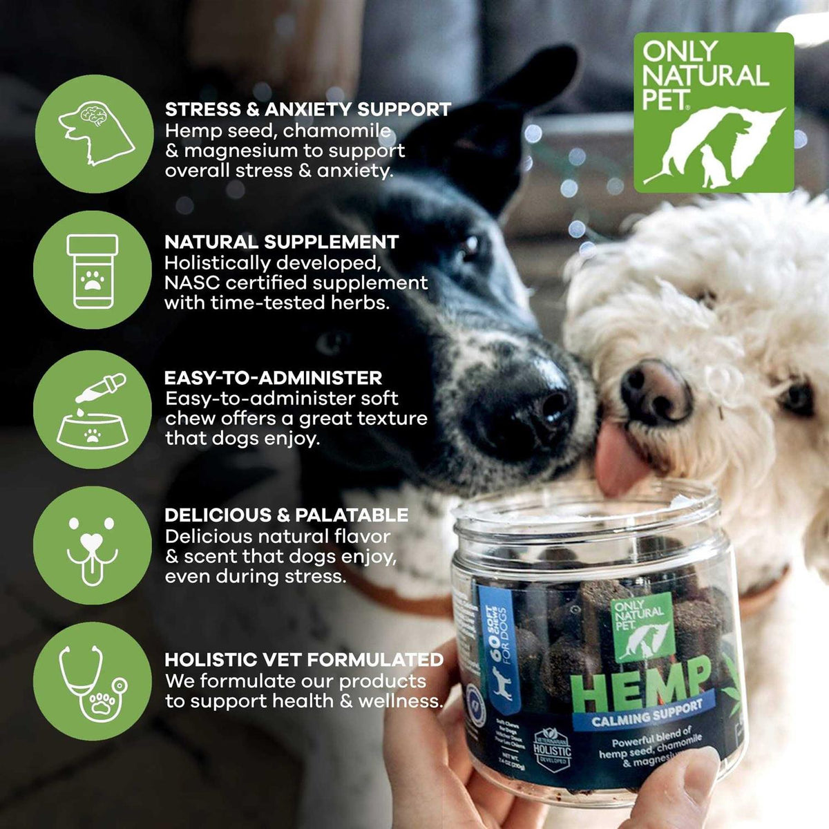 Hemp Calming Support Soft Dog Chews L760