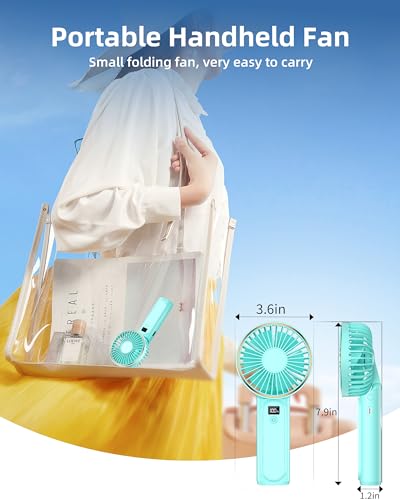 Portable Handheld Fan, 4000mAh, 180° Adjustable, 6 Speed, Foldable G681
