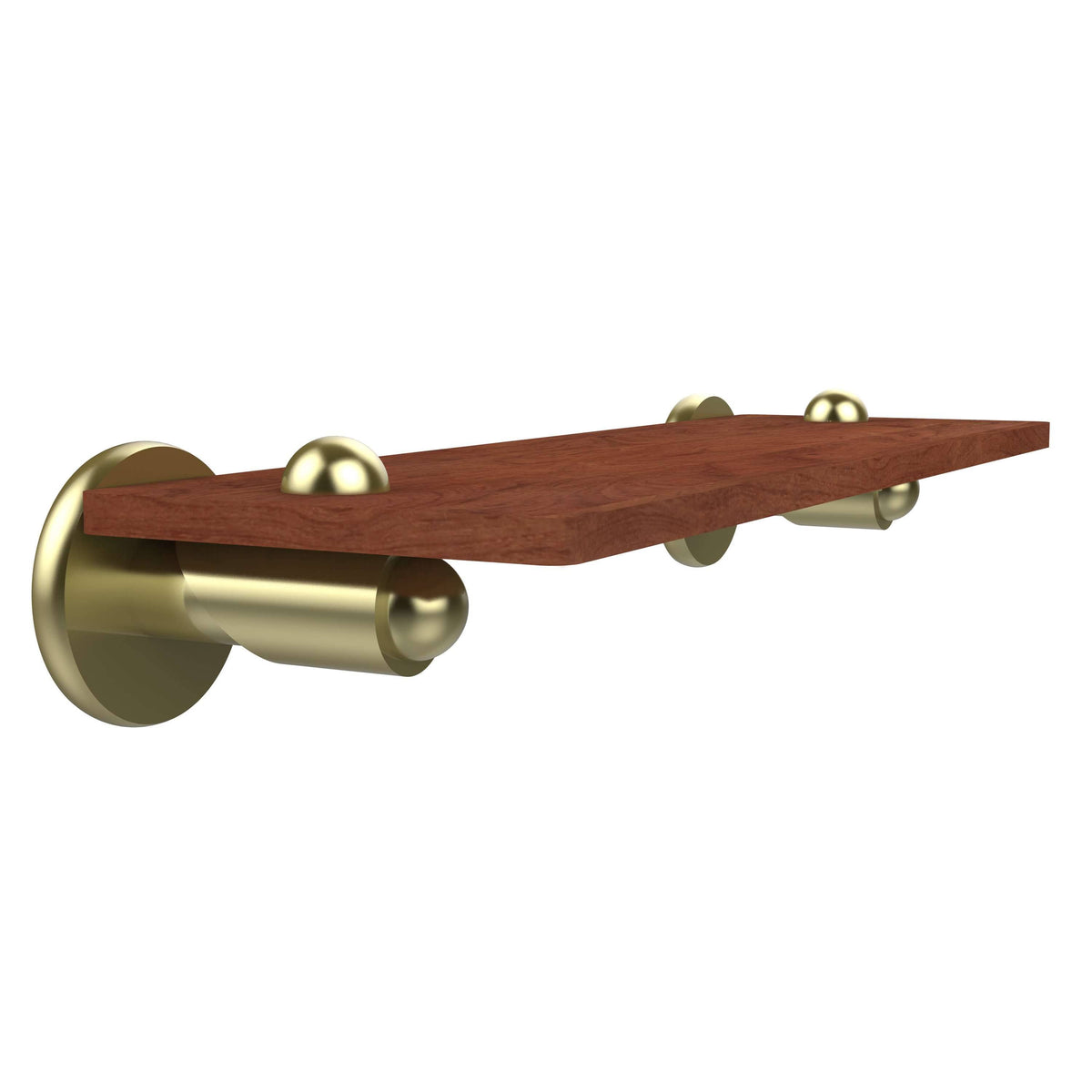 Satin Brass Solid Ironwood Shelf E4893