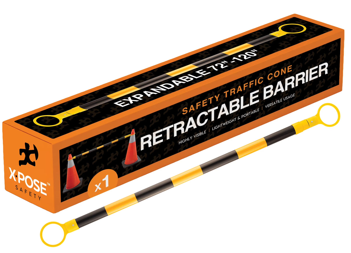 Yellow and Black Retractable Safety Barrier Barricade R99529