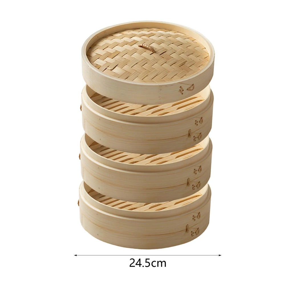 Bamboo Steamer Basket 3 Tier Dia 25.4cm F226178