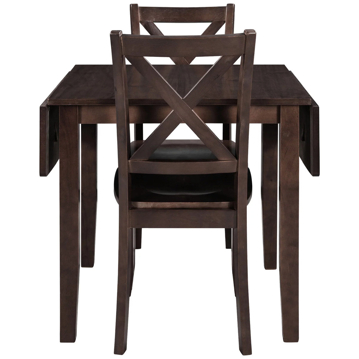 3-Piece Wood Drop Leaf Dining Table Set with 2 Chairs I66173