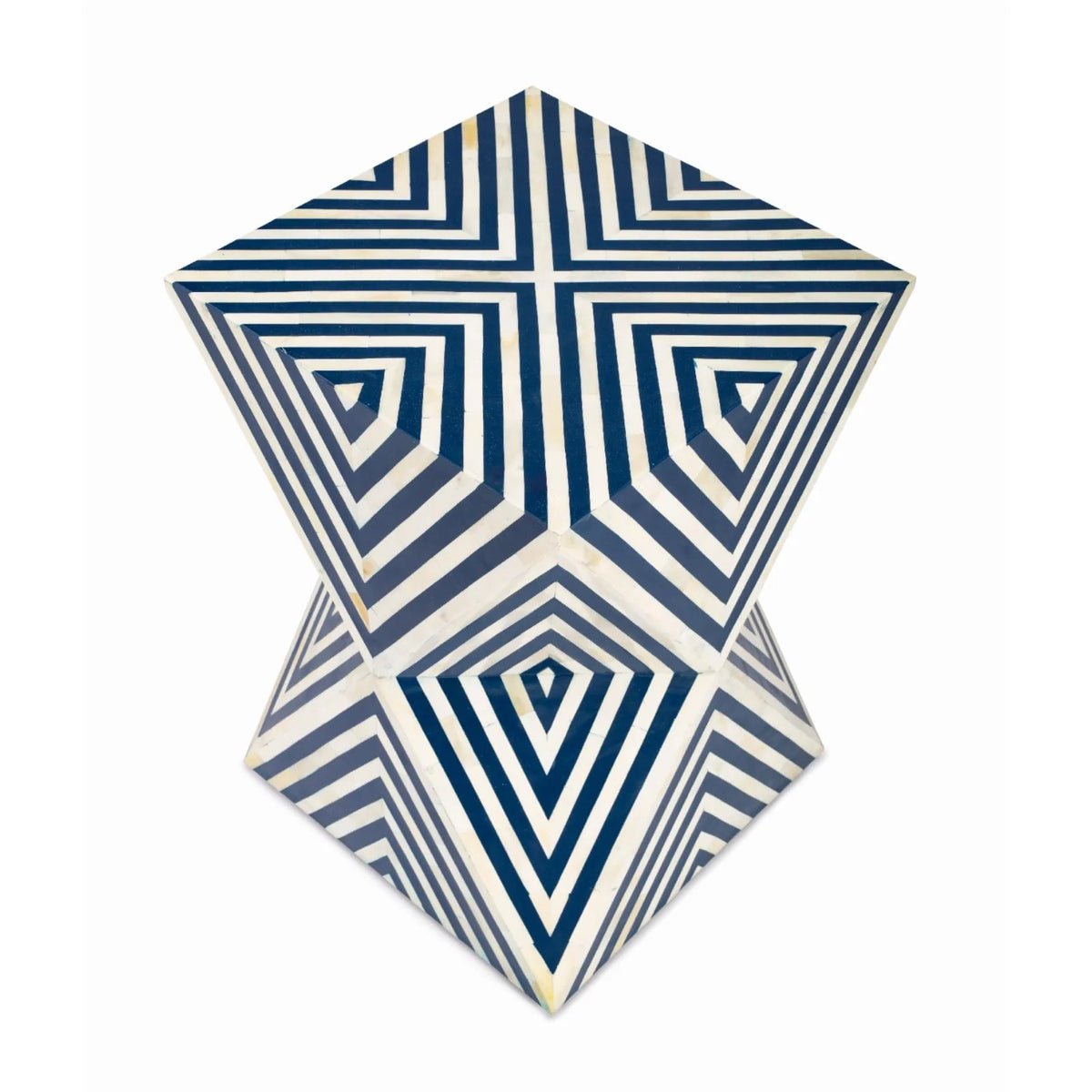 Blue and White Bone Inlay End Table V33815